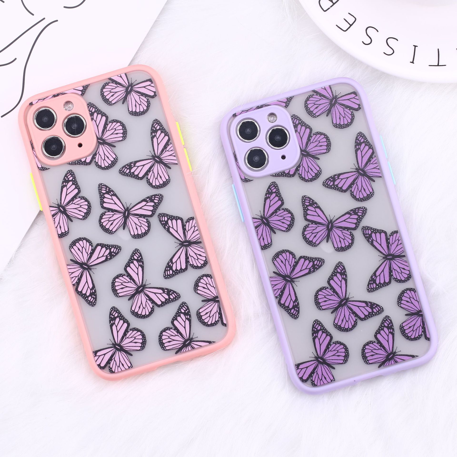 Butterfly Printed Silicone Phone Case for iPhone
