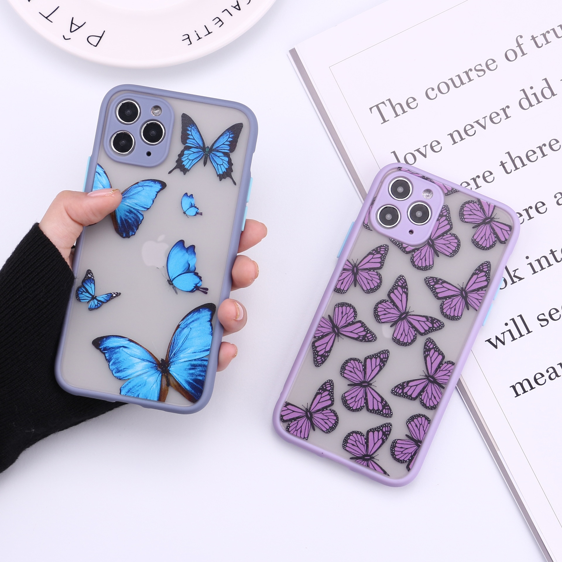 Butterfly Printed Silicone Phone Case for iPhone